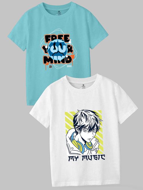 boys pack of 2 round neck t-shirts - 21099329 - Very Small Image - 1