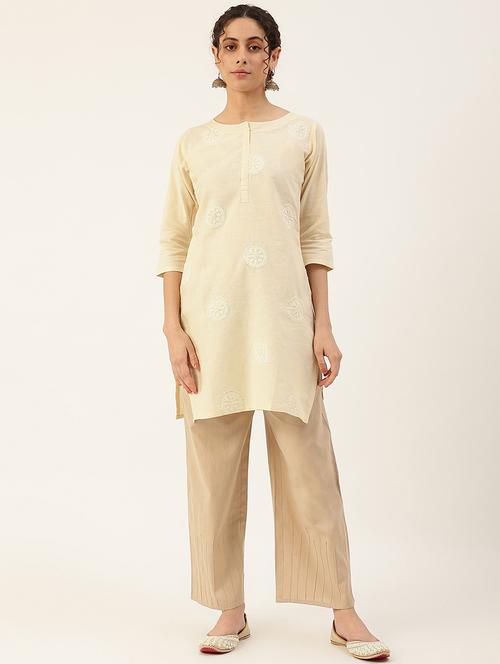 women three quarter sleeves straight kurti - 21100265 - Very Small Image - 1