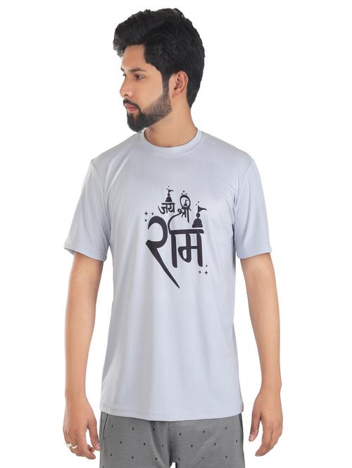 men front & back print round neck t-shirt - 21100862 - Very Small Image - 1