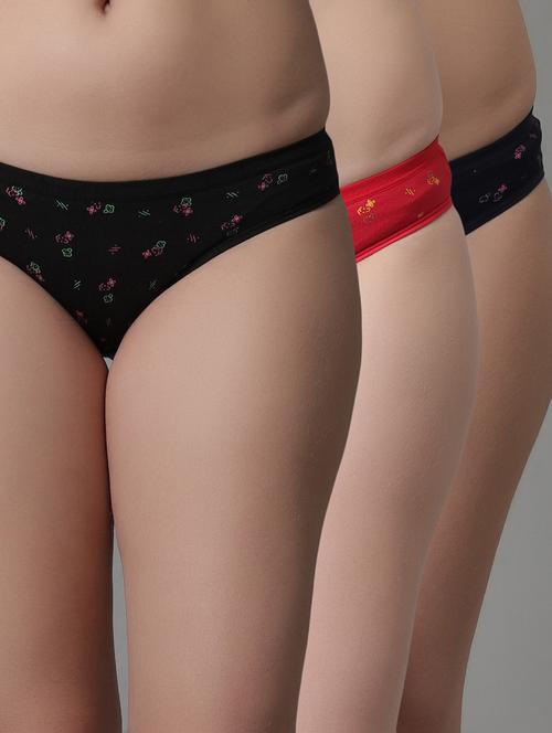women multicolored printed set of 3 seamless panty - 21101407 - Very Small Image - 1