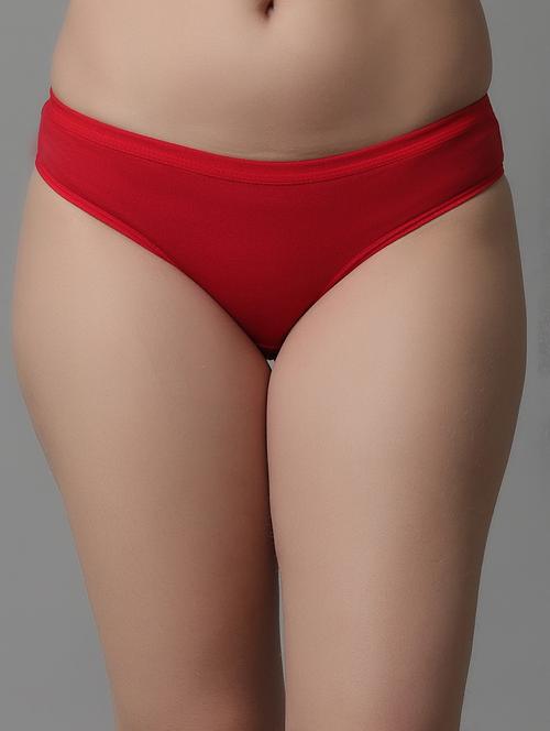 red cotton blend hipster panty - 21101435 - Very Small Image - 1