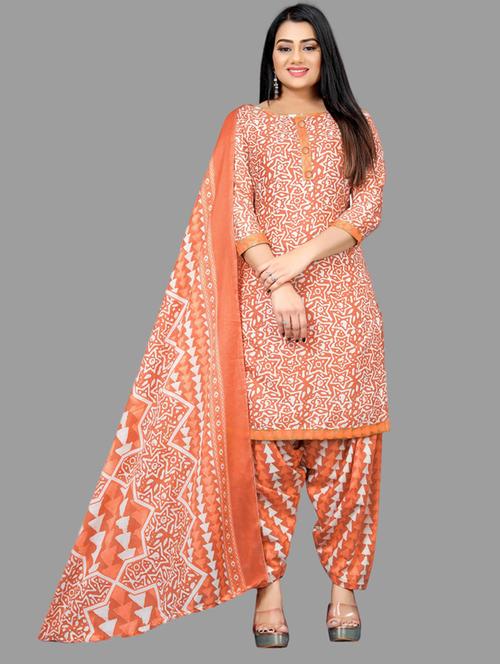 women printed patiyala unstitched suit set - 21102055 - Very Small Image - 1