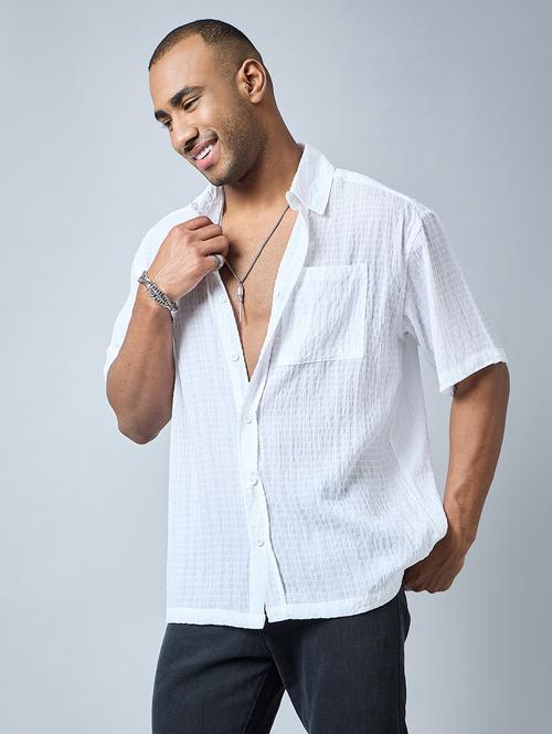 half sleeve oversized fit shirt - 21113431 - Very Small Image - 1