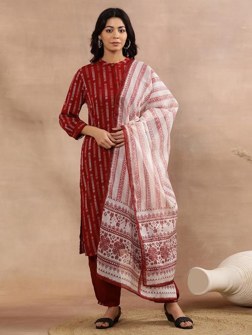 women three quarter sleeve kurta salwar set with dupatta - 21113674 - Very Small Image - 1