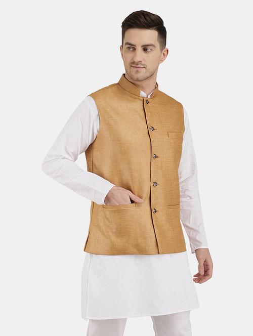 men mandarin neck nehru jacket - 21116830 - Very Small Image - 1