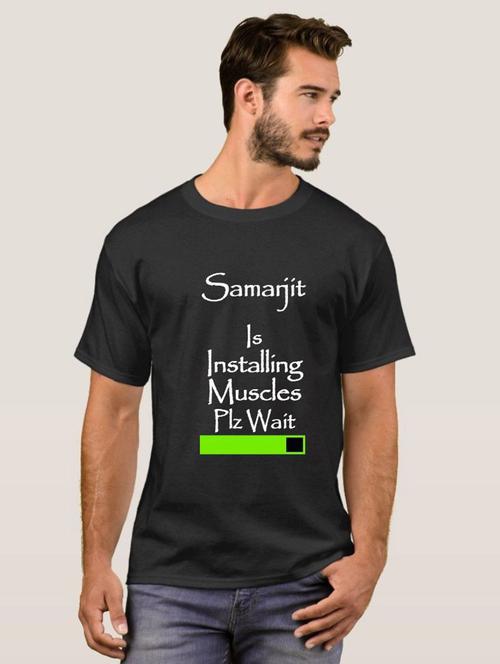 men round neck front print t-shirt - 21121010 - Very Small Image - 1