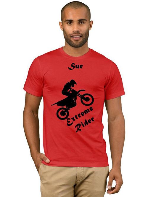 red cotton blend front print tshirt - 21127905 - Very Small Image - 1