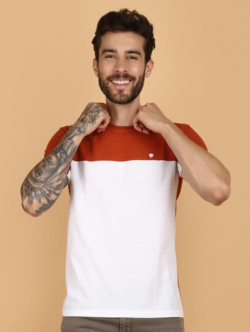 men color block cotton t-shirt - 21128327 - Very Small Image - 1