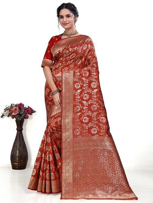 women self design banarasi saree with blouse - 21128879 - Very Small Image - 1