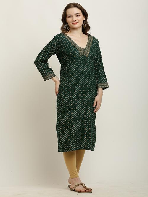 women long sleeve straight kurta - 21129571 - Very Small Image - 1