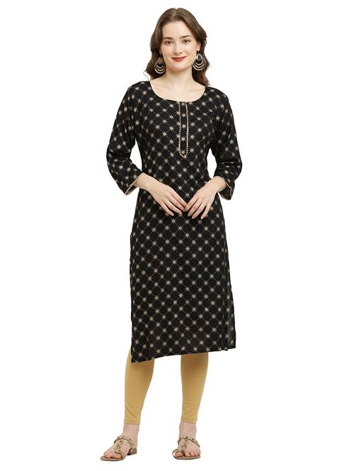 women three quarter sleeve straight kurta - 21129575 - Very Small Image - 1