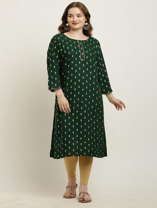 women three quarter sleeve straight kurta - 21129598 - Very Small Image - 1