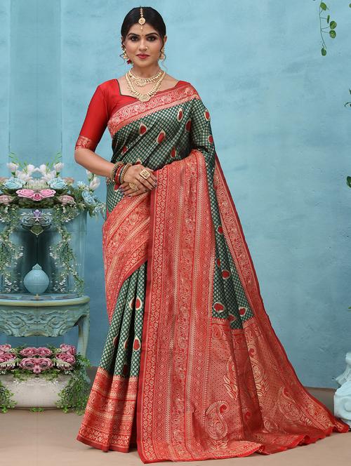women self design banarasi saree - 21129818 - Very Small Image - 1