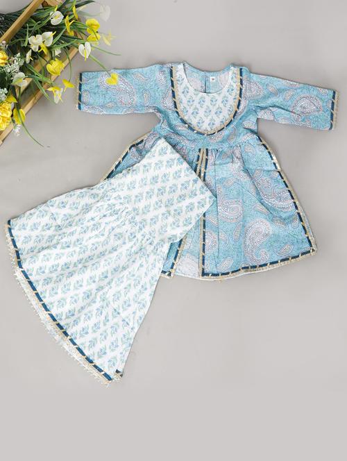 girls cotton kurta sharara set - 21130097 - Very Small Image - 1