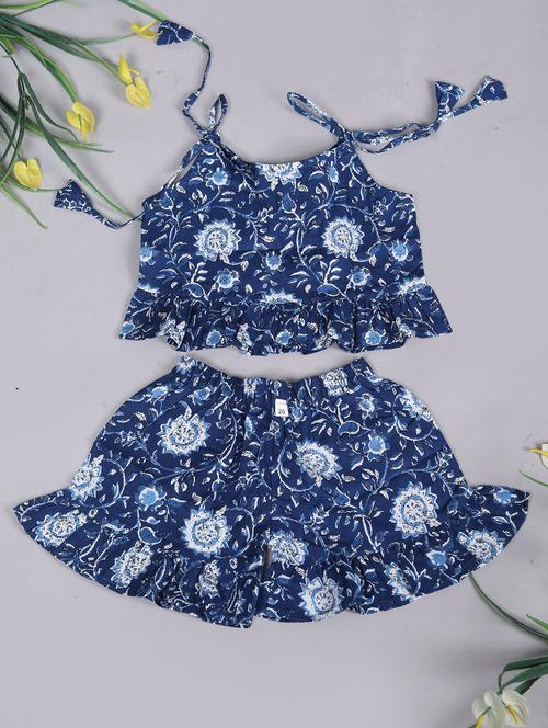 girls printed cotton kurta sharara set - 21130101 - Very Small Image - 1