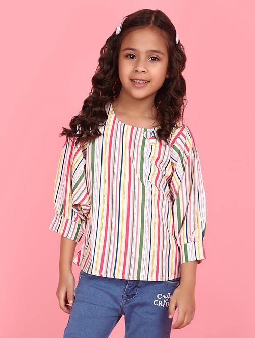 girls multi colored cotton top - 21131035 - Very Small Image - 1