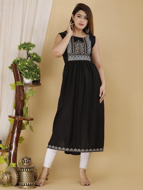 women sleeveless a-line kurta - 21131522 - Very Small Image - 1