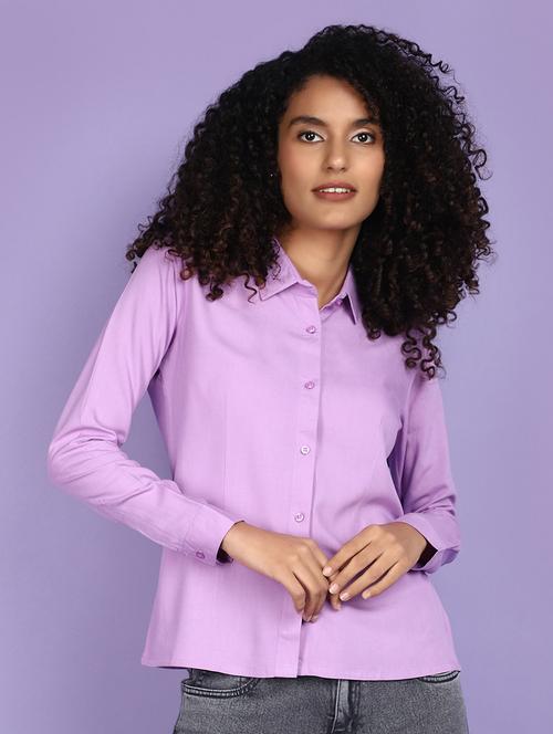lavender rayon regular shirt - 21132583 - Very Small Image - 1