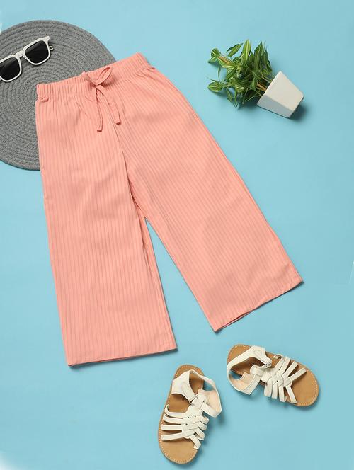 kids peach casual culottes trouser - 21132622 - Very Small Image - 1