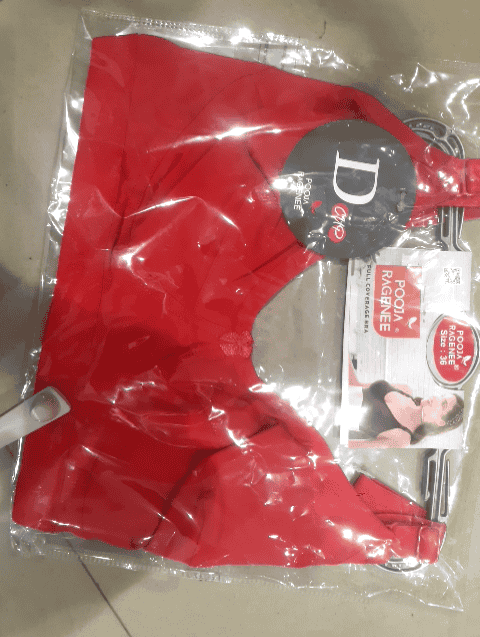 coral cotton lycra bra - 21132634 - Very Small Image - 1