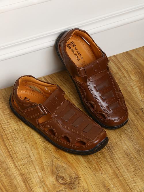 tan leather back strap sandals - 21132807 - Very Small Image - 1