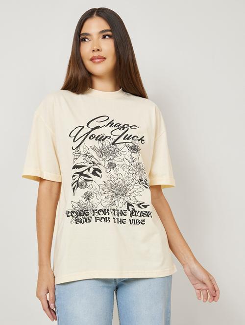 off white cotton front print tshirt - 21135697 - Very Small Image - 1