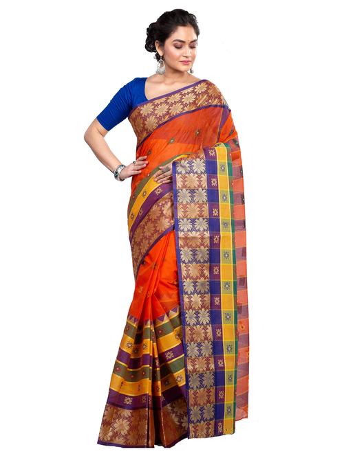 women self design tant saree - 21136930 - Very Small Image - 1