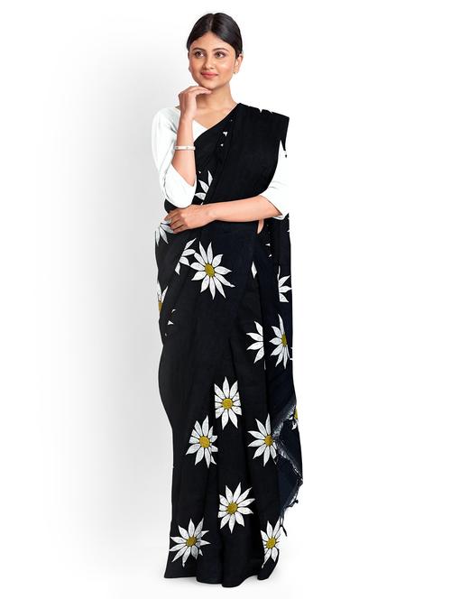 women black floral printed saree - 21136958 - Very Small Image - 1