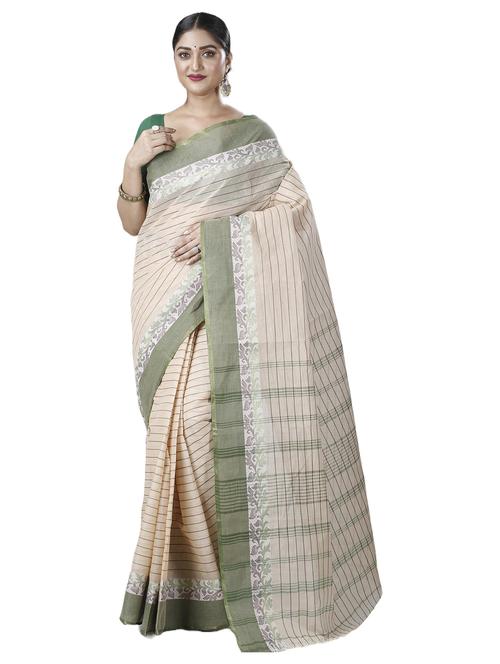 women self design cotton tant saree - 21137002 - Very Small Image - 1