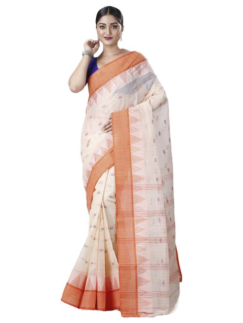 women self design cotton tant saree - 21137124 - Very Small Image - 1