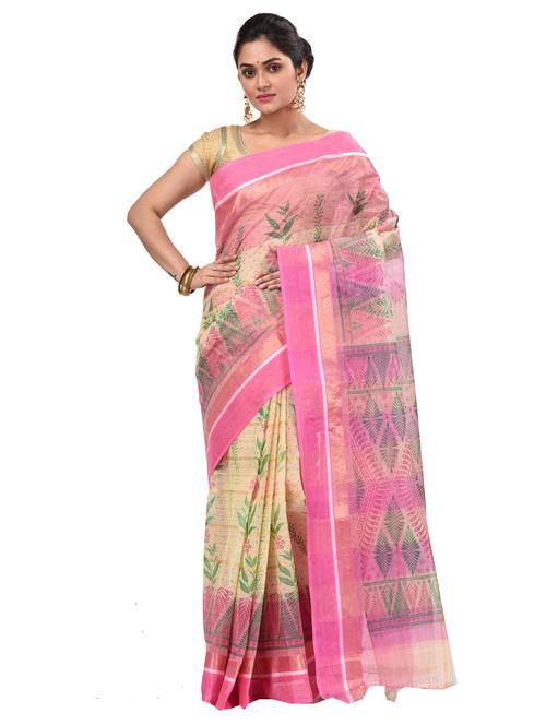 women self design cotton tant saree - 21137141 - Very Small Image - 1