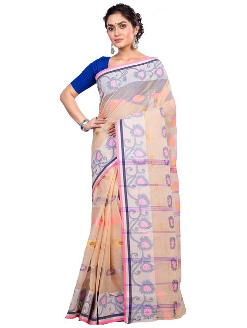 women self design tant saree - 21137246 - Very Small Image - 1