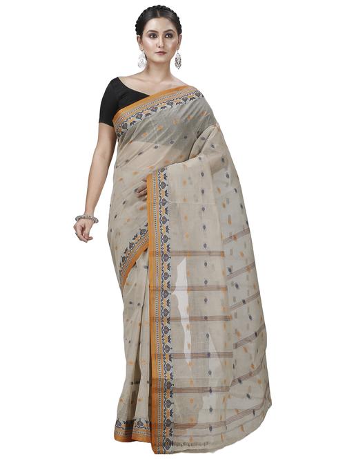 women self design cotton tant saree - 21137281 - Very Small Image - 1