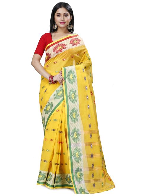 women self design cotton tant saree - 21137282 - Very Small Image - 1