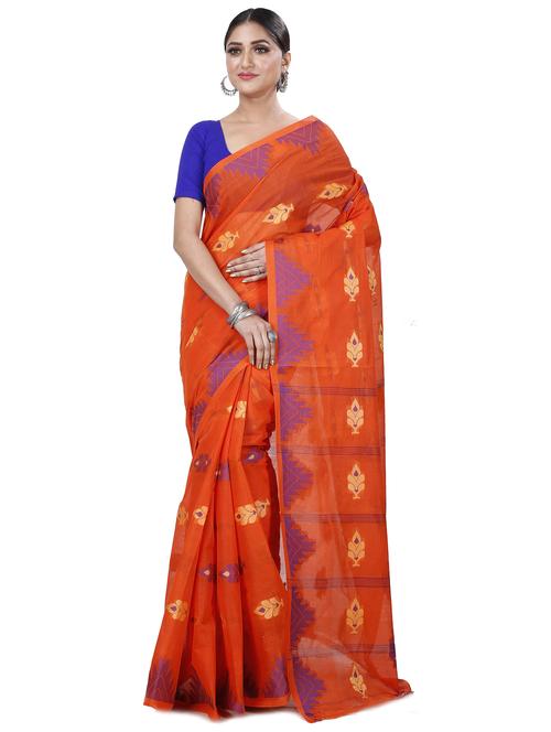 women self design cotton tant saree - 21137284 - Very Small Image - 1