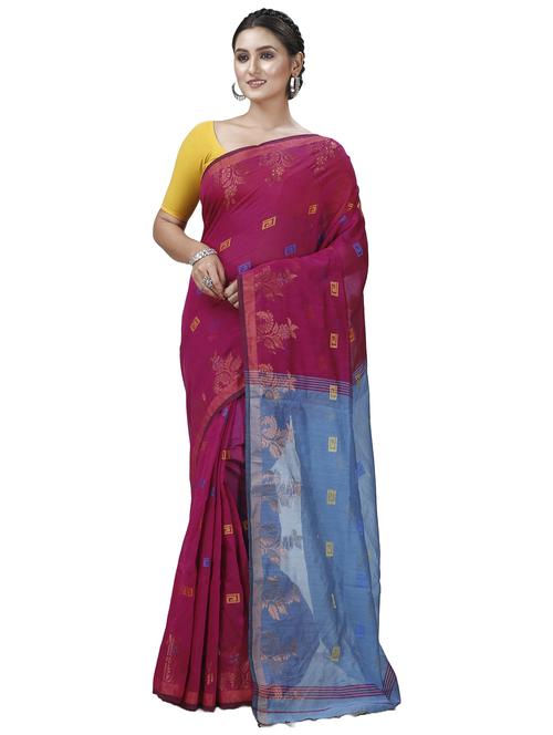 women self design cotton handloom saree - 21137293 - Very Small Image - 1