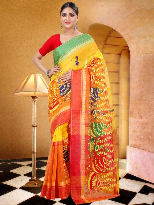 women self design handloom saree - 21137305 - Very Small Image - 1