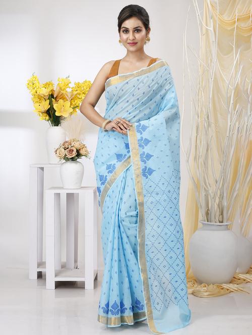 women self design cotton tant saree - 21137306 - Very Small Image - 1