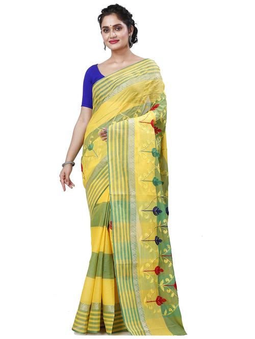 women self design cotton tant saree - 21137341 - Very Small Image - 1