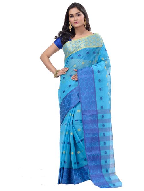 women self design cotton tant saree - 21137432 - Very Small Image - 1