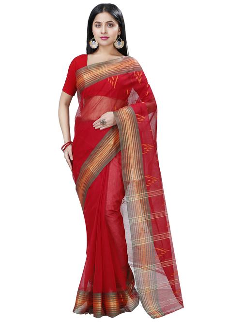 women self design cotton tant saree - 21137447 - Very Small Image - 1