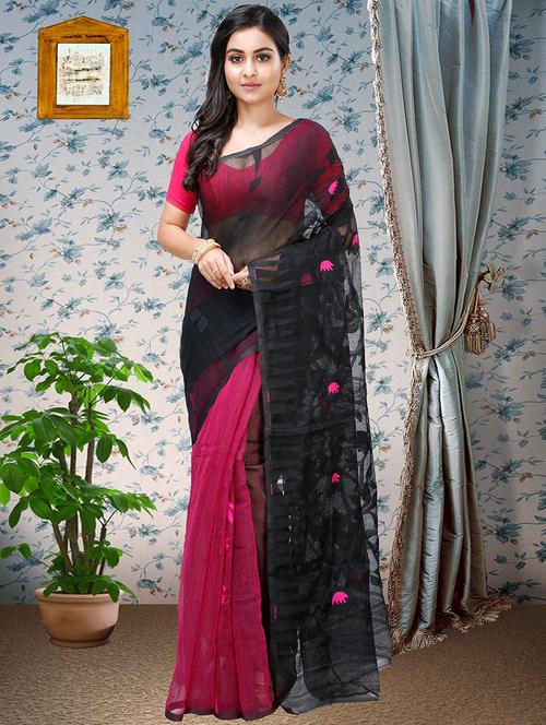 women self design jamdani saree - 21137594 - Very Small Image - 1