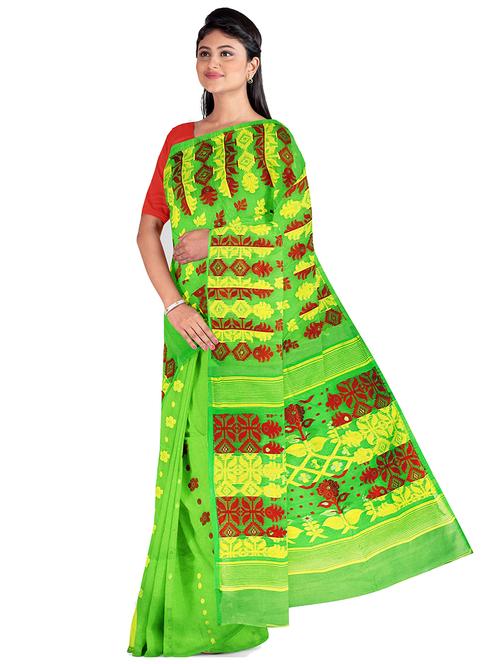 women self design jamdani saree - 21137678 - Very Small Image - 1