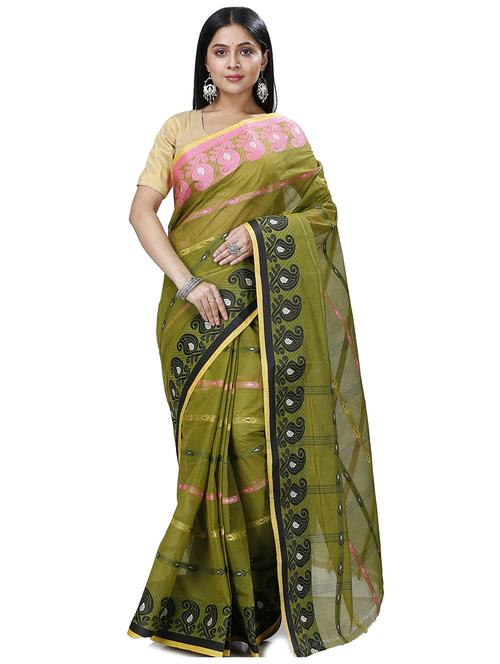 women self design cotton tant saree - 21137796 - Very Small Image - 1