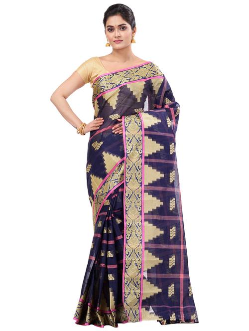 women self design cotton tant saree - 21137809 - Very Small Image - 1