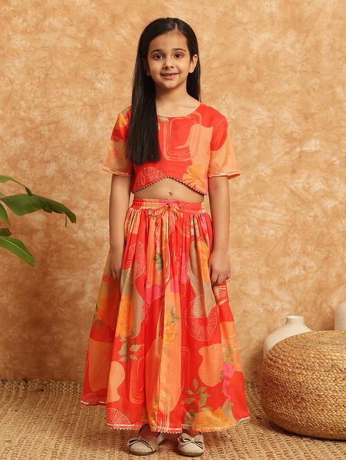 girls printed lehenga choli - 21138404 - Very Small Image - 1