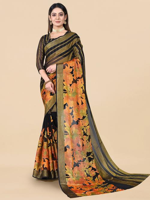 women printed saree with blouse - 21138501 - Very Small Image - 1