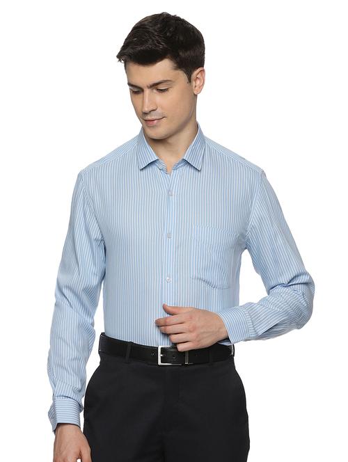 blue striped printed formal shirt - 21139894 - Very Small Image - 1