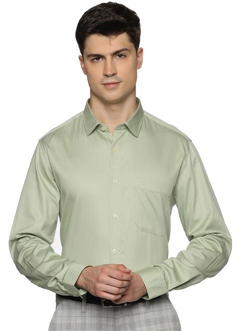 solid green cotton formal shirt - 21139909 - Very Small Image - 1