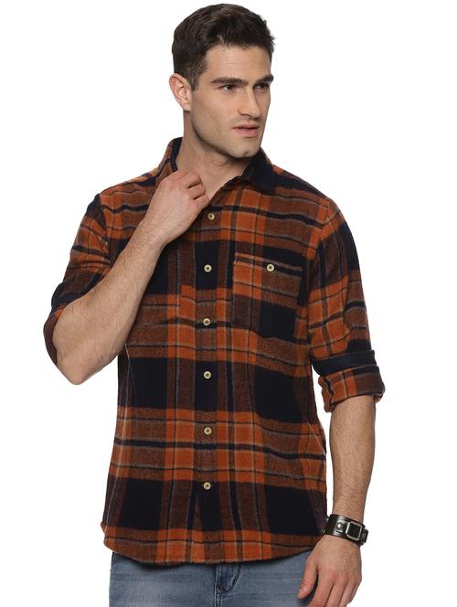 men checkered long sleeve casual shirt - 21139936 - Very Small Image - 1